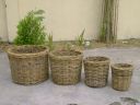 Grey Rattan Round Basket Set of 4